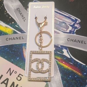 Goldtone Keychain/Bag Charm with Sparkling Accents